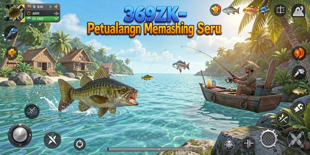 Tampilan gameplay memancing di 369ZK yang realistis dan menantang.