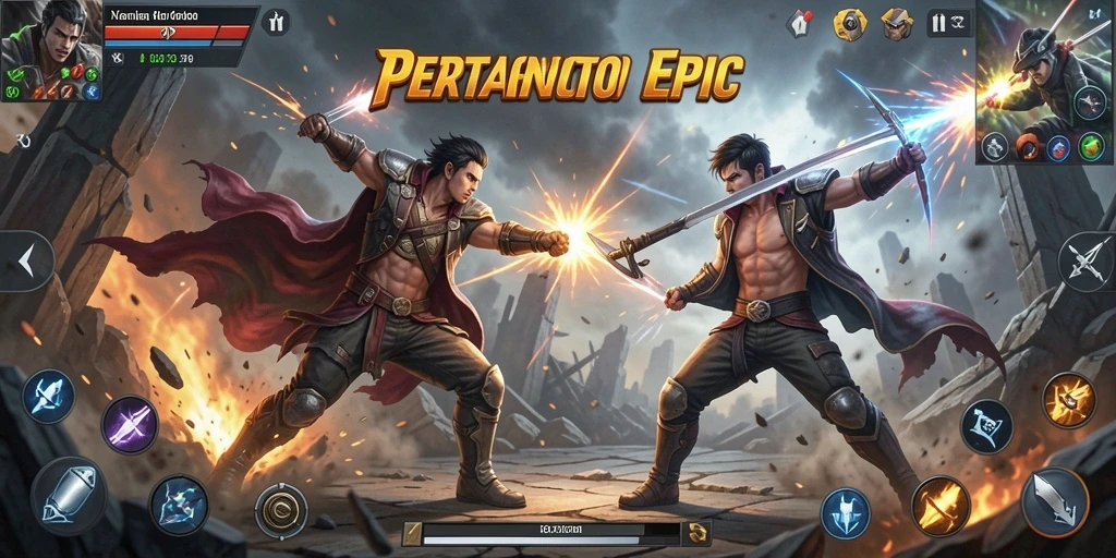 Tampilan aksi mendebarkan dalam gameplay 8768.