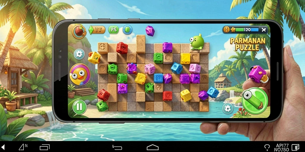 Tampilan gameplay seru dan penuh warna dari API77.