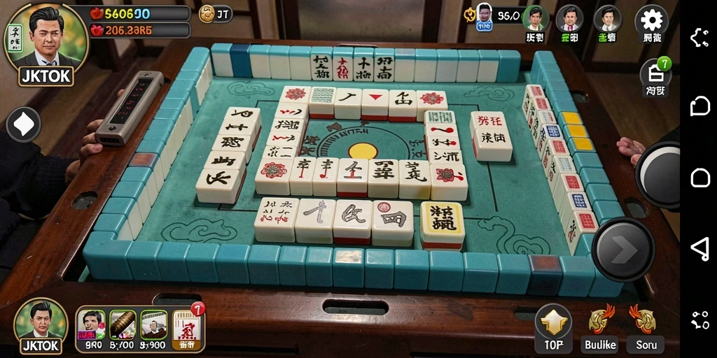 Tampilan gameplay JKTOK dengan ubin Mahjong yang menantang.
