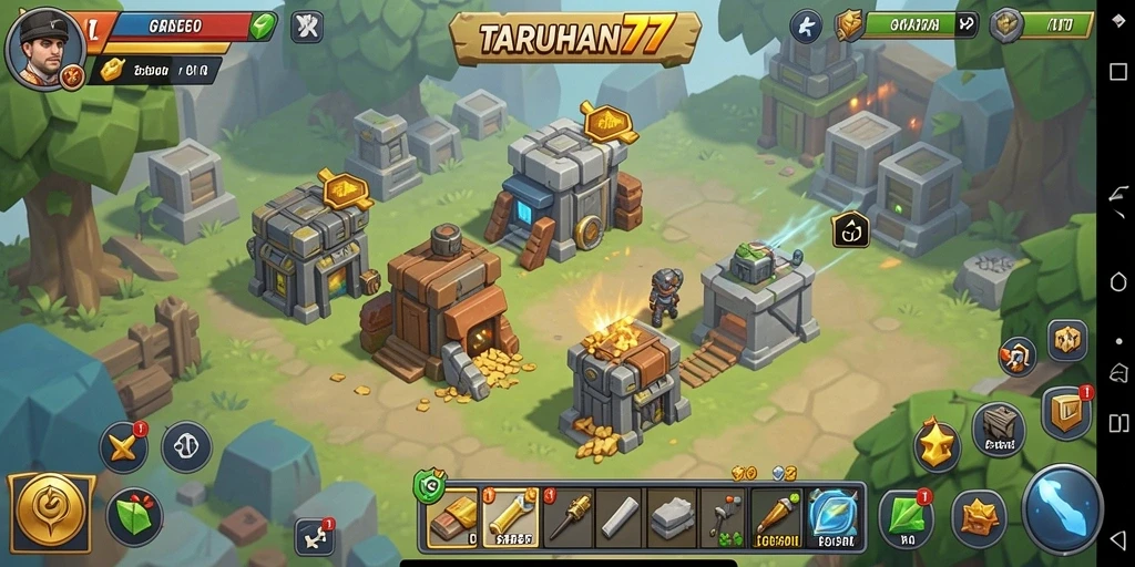 Screenshot TARUHAN77 menampilkan aksi menarik dalam gameplay Tower Defense.